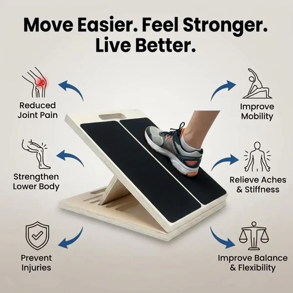 Reduced joint pain, stronger lower body, better balance, improved mobility